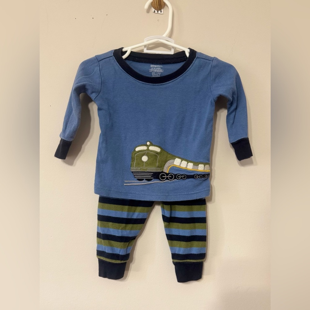 Gymboree | 2 Piece Long Sleeve Baby Boy Train Pajama Set | Size 6-12 Months